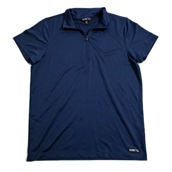 Kerrits Tops - Kerrits Shirt Womens XL Blue Short Sleeve 1/4 Zip Riding Athletic Top Mesh